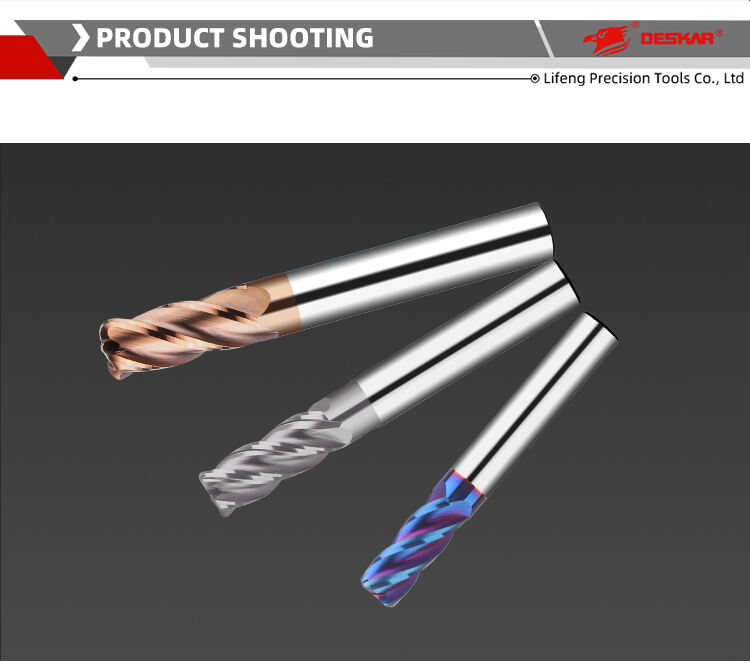 DESKAR HRC58 Carbide End Mills Tungsten Steel Alloy 4 Edge End Milling Cutter Coated Steel Hardened Milling Cutter cnc cutting factory