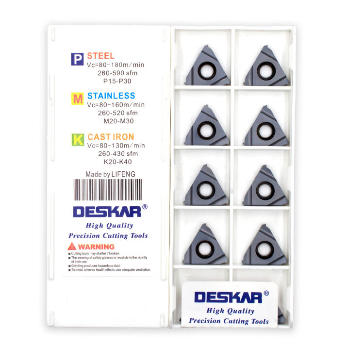 DESKAR 16 ER 1.0 ISO LDA Indexable Tungsten Carbide Threading Lathe Inserts for Threaded Lathe Holder manufacture