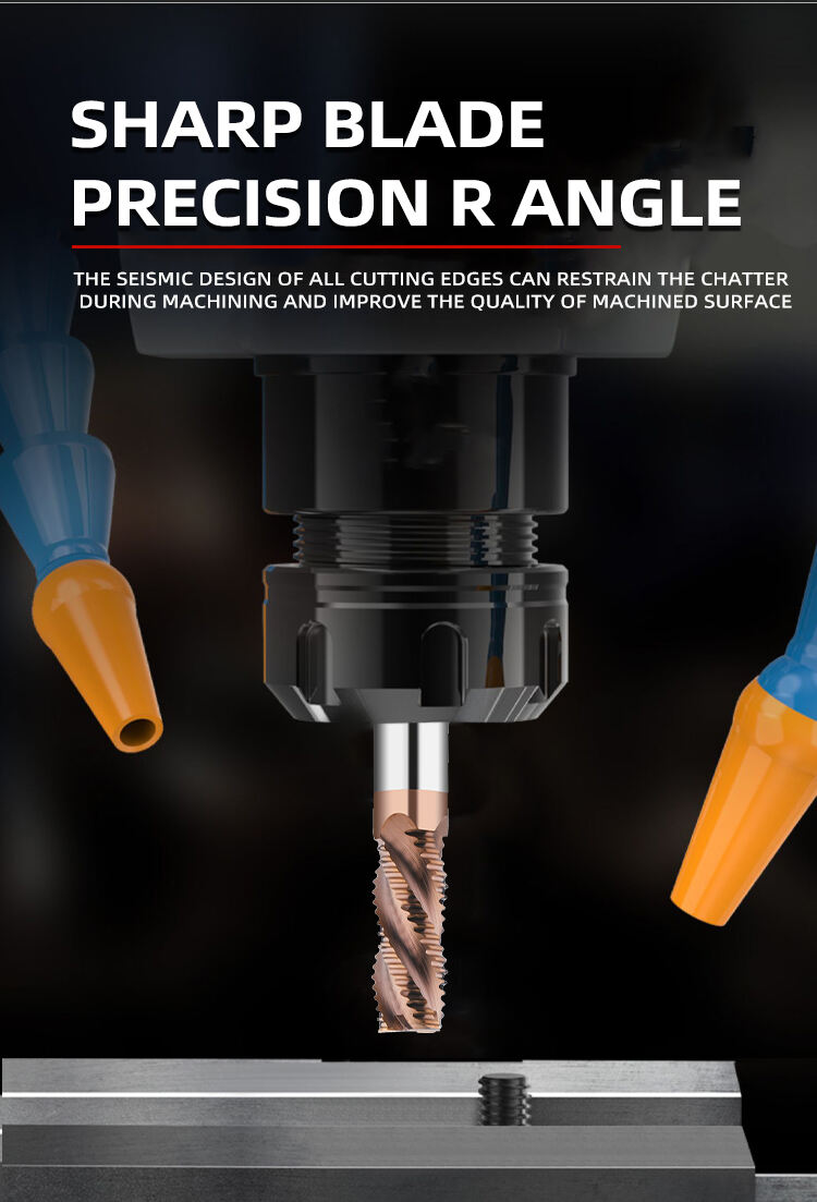 DESKAR Tungsten carbide rouging end mill for steel and aluminum with coarse skin cutter CNC Machine Wave edge milling cutter factory