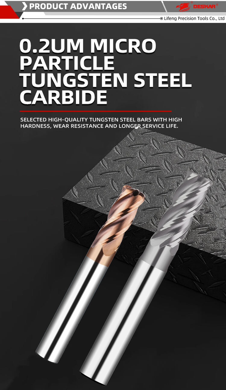 DESKAR HRC58 Carbide End Mills Tungsten Steel Alloy 4 Edge End Milling Cutter Coated Steel Hardened Milling Cutter cnc cutting factory