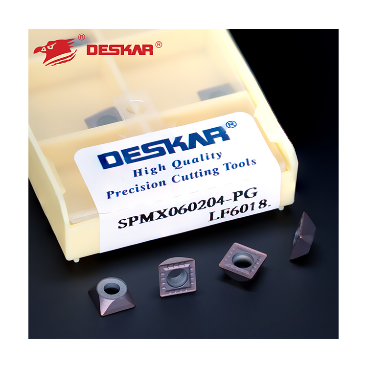 DESKAR SPMX060204-PG LF6018 CNC Lathe Chamfering Carbide Inserts Cutter For Stainless Steel