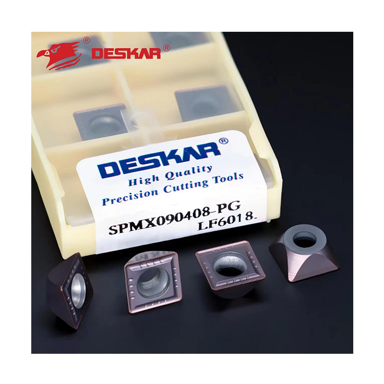 DESKAR SPMX090408-PG LF6018 Stainless Steel Cnc Lathe Chamfered Hard Alloy Blades