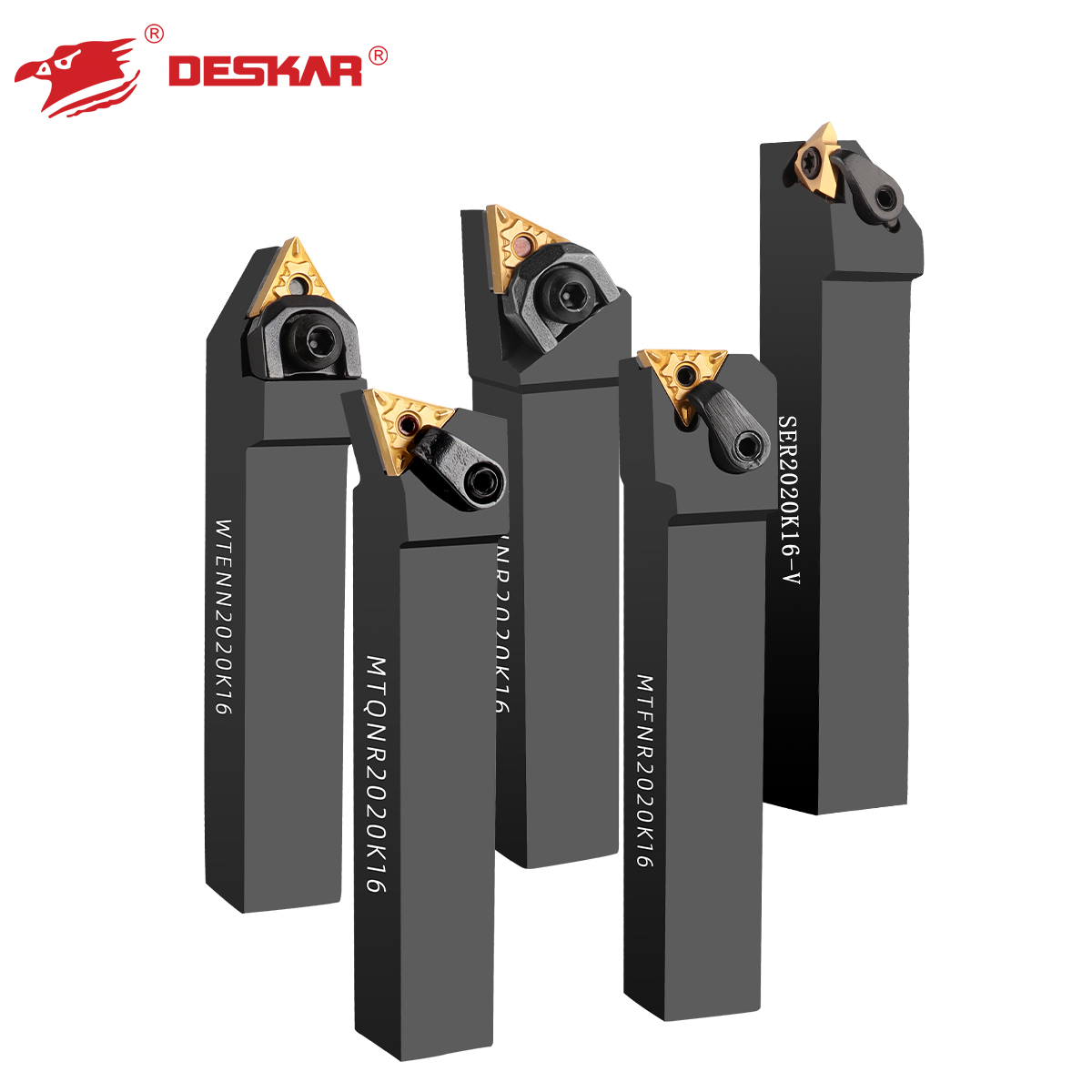 DESKAR CNC Tool Holder with Indexable External Turning Set Carbide Inserts for Steel Workpiece Turning  Lathe Holder Cnc Cutting