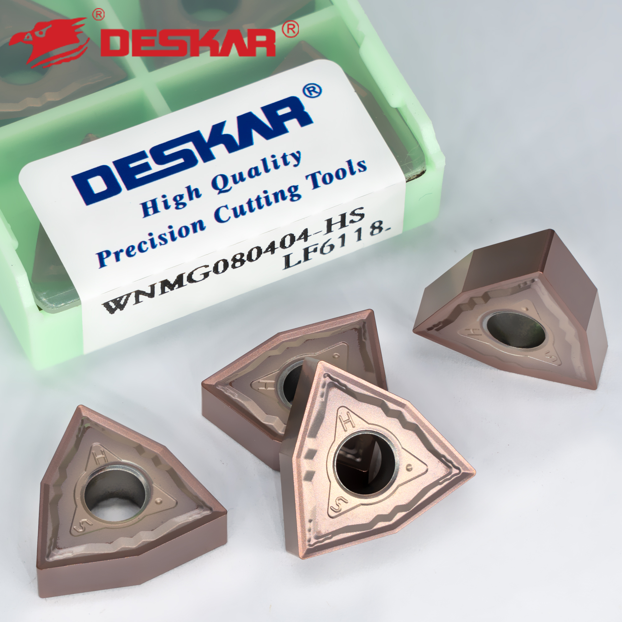 DESKAR WNMG080404-HS LF6118 Carbide Insert for Aluminum MWLNR External Turning Tool Blade Lathe Parts CNC Cutter