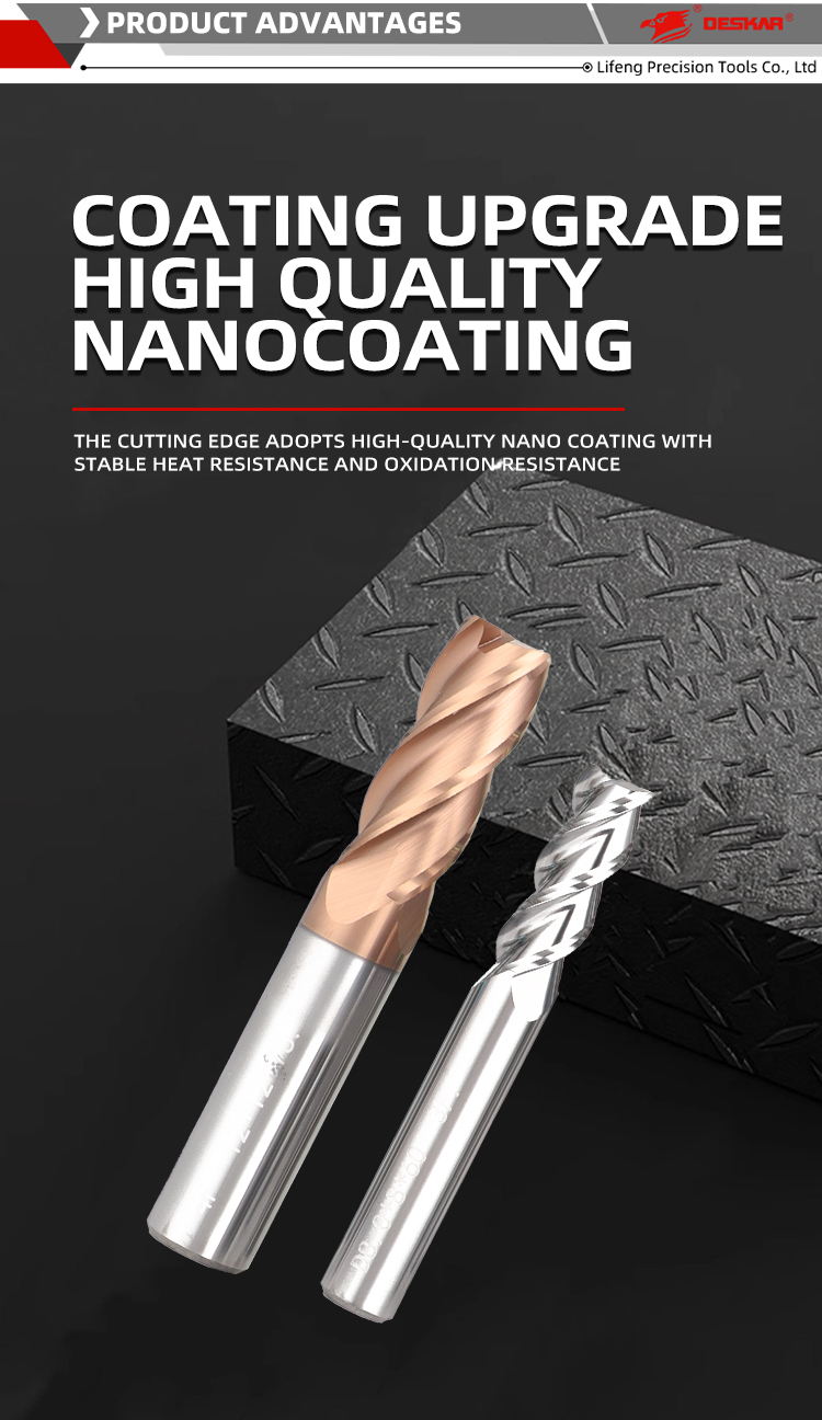 DESKAR Cnc End Mill Cutting Tool Tungsten Milling Cutter Endmill Carbide End Mills 4 Flutes for Steel End Mill Flat Cnc Cutting details