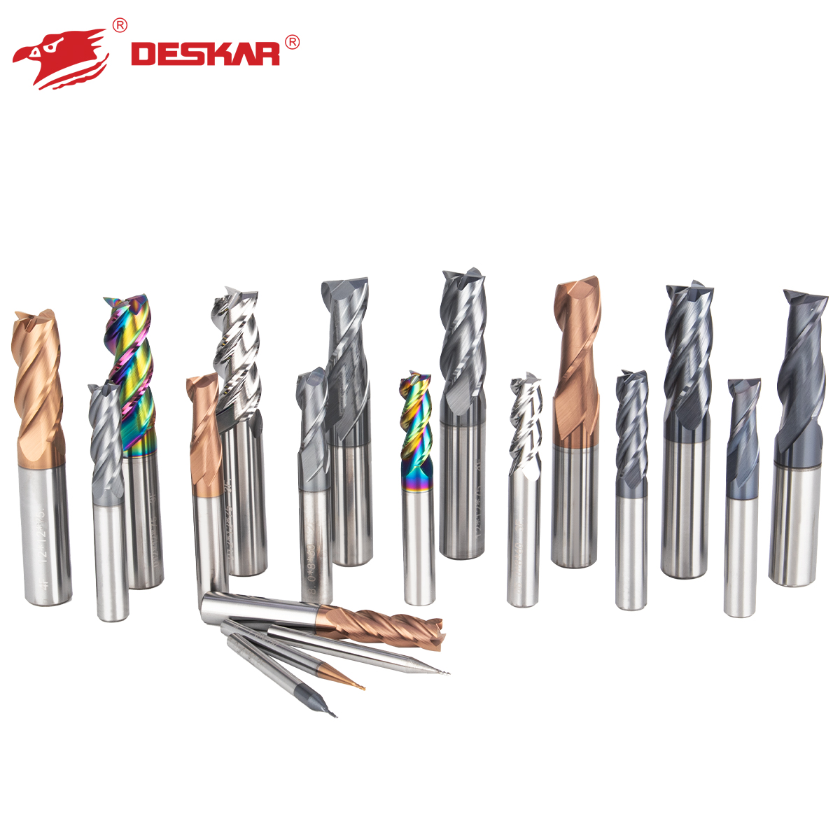 DESKAR Cnc End Mill Cutting Tool Tungsten Milling Cutter Endmill Carbide End Mills 4 Flutes for Steel End Mill Flat Cnc Cutting