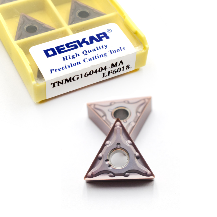 DESKAR TNMG160404-MA LF6018 TNMG160408 CNC Lathe Turning Tools Carbide Inserts Slotting Cut Double sided Machining blade