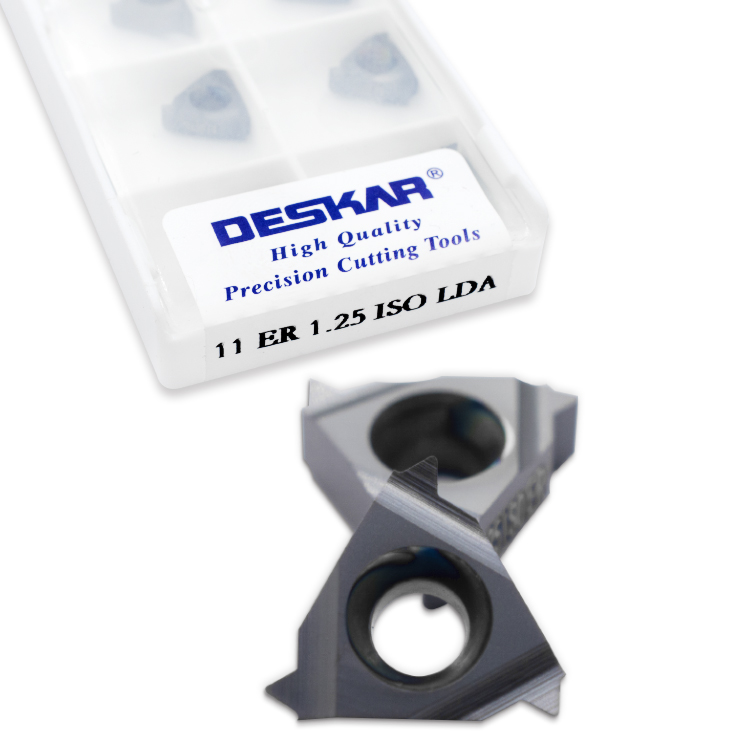 DESKAR 11 ER 1.25 ISO LDA Threading Carbide Inserts for Steel/Stainless/Cast Iron/Aluminum Metal