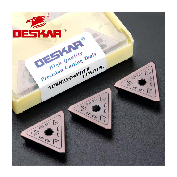 DESKAR TPKN2204PDTR LF6018 Carbide Inserts CNC Lathe Tool For Stainless Steel Processing