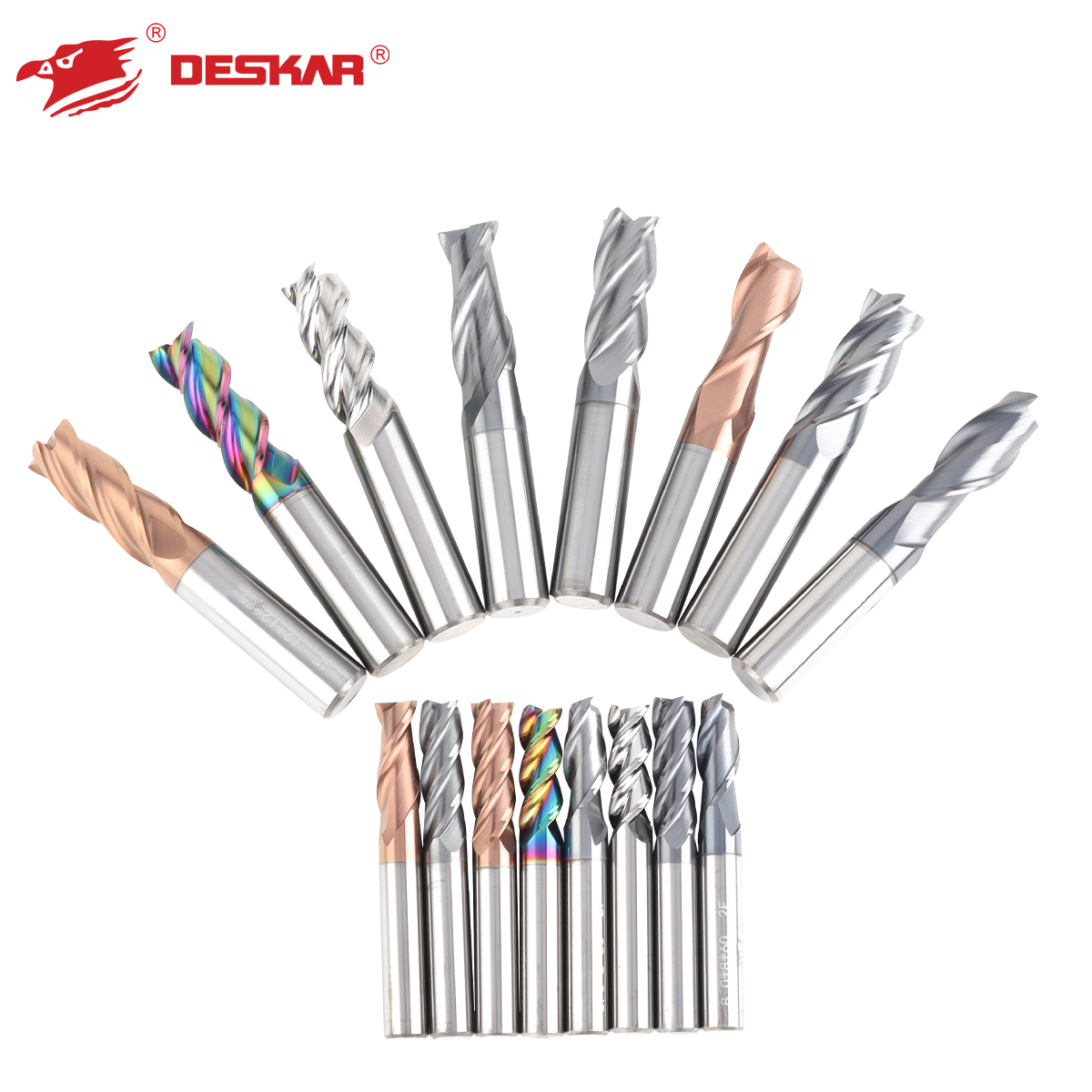 DESKAR Cnc End Mill Cutting Tool Tungsten Milling Cutter Endmill carbide end mills 4 Flutes For Steel End Mill Flat cnc cutting